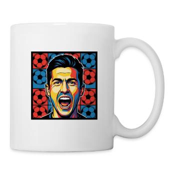 Football Fan Face Pop Art Colorful - Mug - white - Right