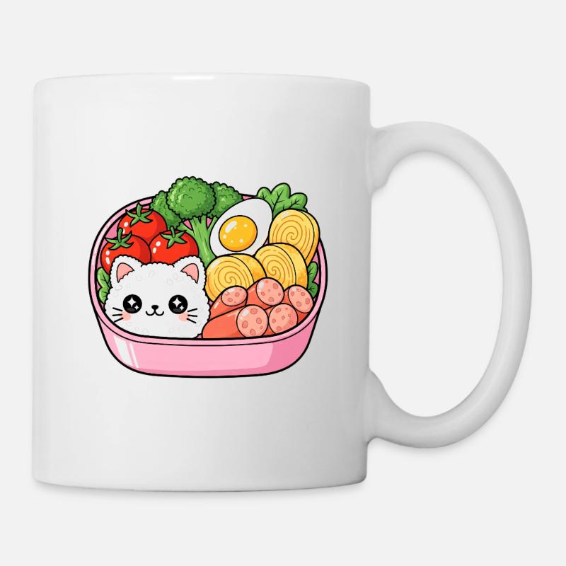 Kawaii Bento Katzenschale - Tasse - Weiß
