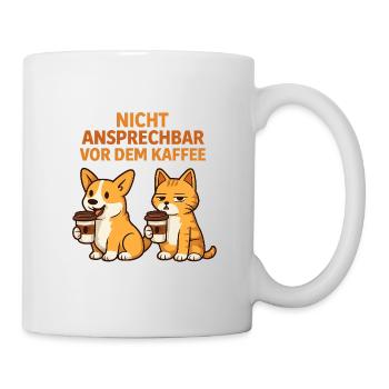 Hund und Katze  - Tasse - Weiß - Rechts