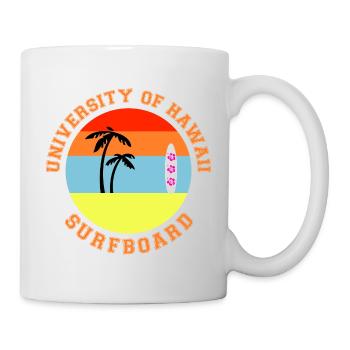 Surfboard University of Hawaii Retro - Mug blanc - blanc - Droite