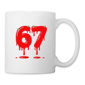 Strawberry 67 Valentine Six Seven Meme - Mug - white - Right