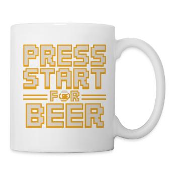 Appuyez sur Start Pour la bière Retro Gamer Spruch Für - Mug blanc - blanc - Droite