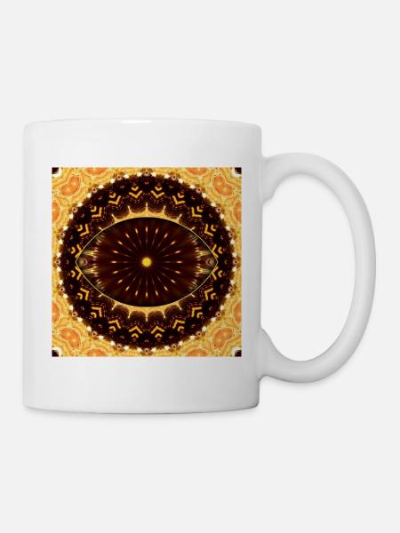 Feuerauge Mandala - Tasse - Weiß