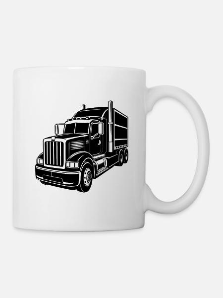 Sattelzug-Lastwagen - Tasse - Weiß