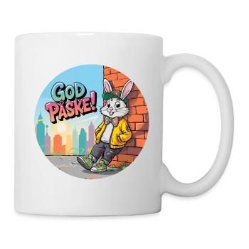 Easter Bunny in the city's street art - Mug - white - Right
