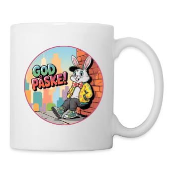 Easter Bunny in the city corner - Happy Easter with the Easter Bunny - Mug - white - Right