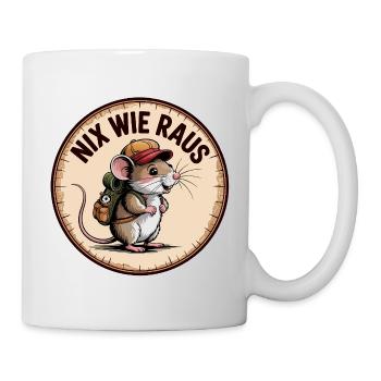 Nix wie raus – Wandermaus - Tasse - Weiß - Rechts