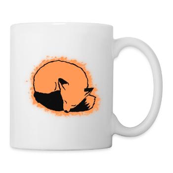 Fuchs schlafend: Niedlich, Kawaii & Comic Stil - Tasse - Weiß - Rechts