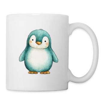Frosted Penguin – Winter Children's Illustration - Mug - white - Right