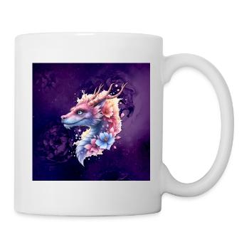 Dragon Floral Étoile - Mug blanc - blanc - Droite