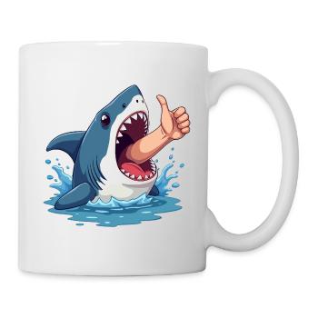 Bonne chance à l’humour de requin - Mug blanc - blanc - Droite