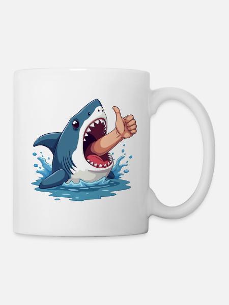 Bonne chance à l’humour de requin - Mug blanc - blanc