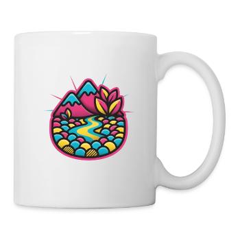 Colorful River Landscape Candystyle - Mug - white - Right