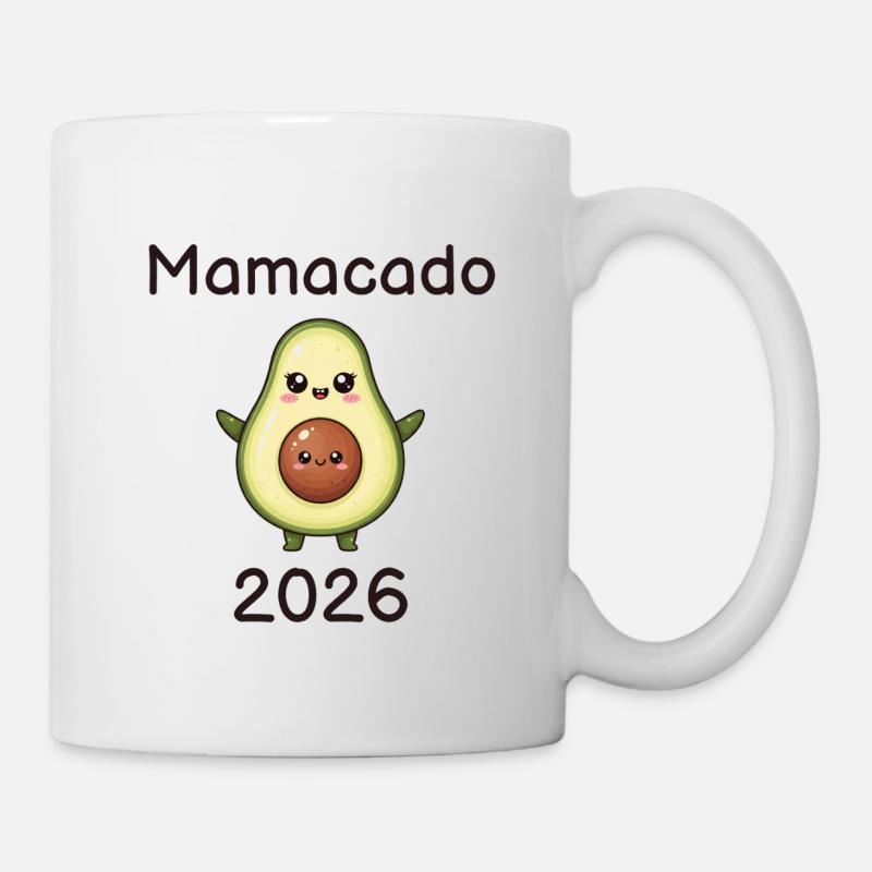 Mamacado 2026 – werdende Mama Avocado - Tasse - Weiß