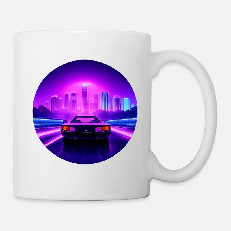 Neon City Drive Car - Mug - white
