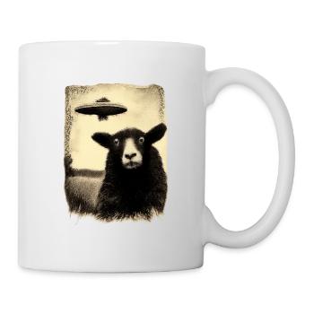 UFO Sheep in Vintage Sketch Style - Mug - white - Right