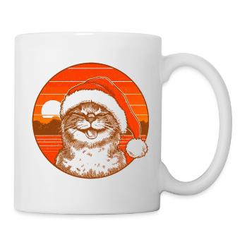Christmas cat Vintage Retro Catmas - Mug - white - Right