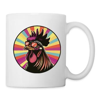 Rooster Pop Art with Sunglasses - Mug - white - Right