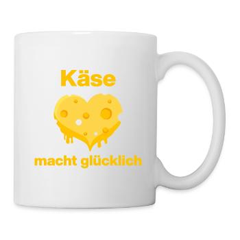 Le fromage te rend heureux, amoureuse du fromage, gourmet - Mug blanc - blanc - Droite