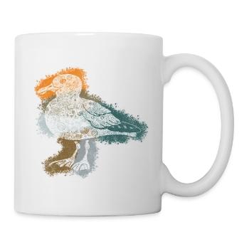 Zentangle-Möwe - Tasse - Weiß - Rechts
