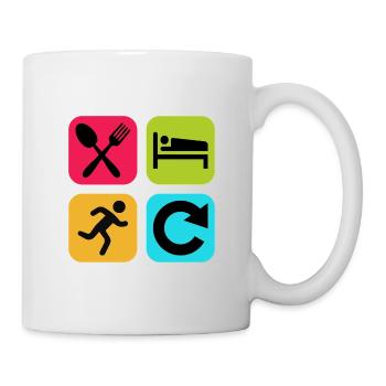 Mange, Dors, cours, répète, Citation drôle Jogger - Mug blanc - blanc - Droite