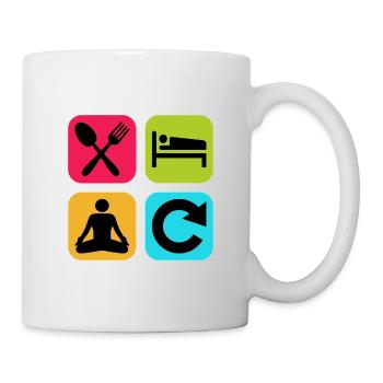 Eat Sleep Yoga Repeat Funny Quote Zen - Mug - white - Right