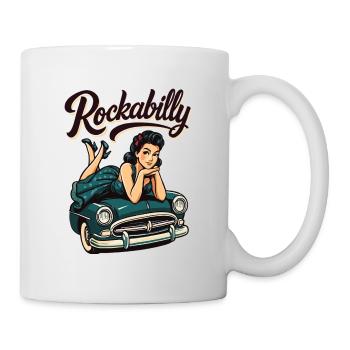 Rockabilly Vintage Car Pin Up Girl Gift - Mug - white - Right