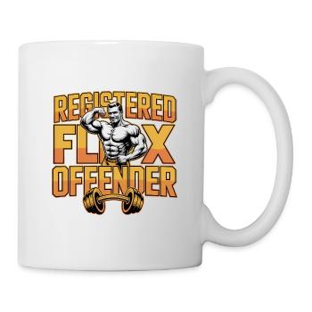 Registrierter Flex-Straftäter – Lustiges Fitness-T-Shirt - Tasse - Weiß - Rechts