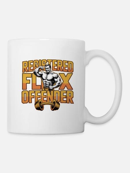 Registrierter Flex-Straftäter – Lustiges Fitness-T-Shirt - Tasse - Weiß