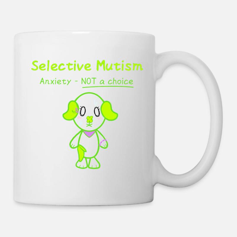 KawaiiDOGGOS - Trèfle « Mutisme sélectif » imprimé - Mug blanc - blanc