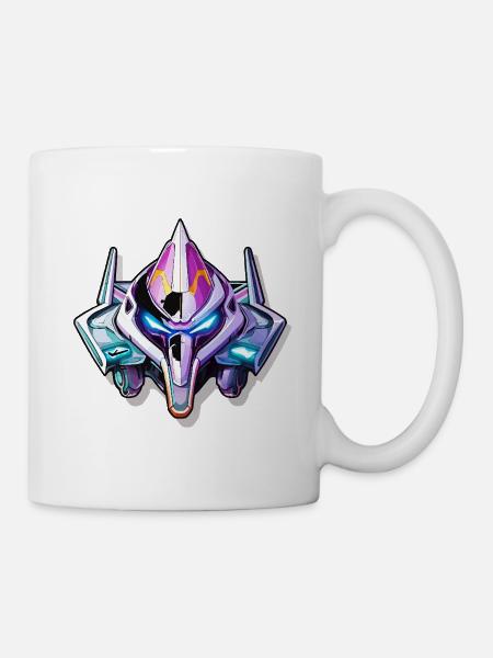 Neon Mech Kriegerhelm - Tasse - Weiß