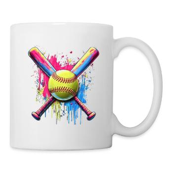 Softball - Tasse - Weiß - Rechts