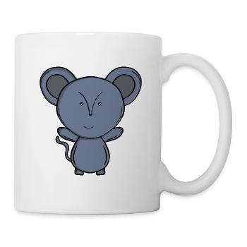 Adorable Souris Bleue - Adorable Animal de dessin animé Kawaii - Mug blanc - blanc - Droite