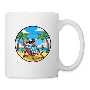 Coole Cow Beach Urlaubs-Sommerstimmung - Tasse - Weiß - Rechts