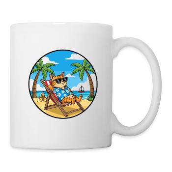 Ambiance vacances estivales à Cool Cat Beach - Mug blanc - blanc - Droite