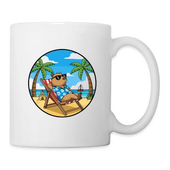Entspannte Capybara-Strandurlaubs-Sommervibes - Tasse - Weiß - Rechts