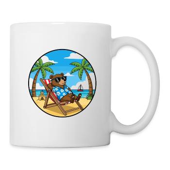Coole Bear Beach Urlaubs-Sommerstimmung - Tasse - Weiß - Rechts