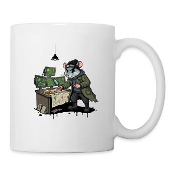 Hacker-Ratte Detektiv Deep-State Spurensuche - Tasse - Weiß - Rechts