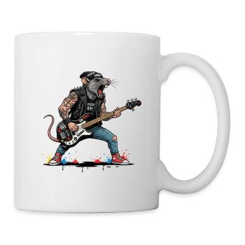 Guitariste de Rat rock dans le leather punk - Mug blanc - blanc - Droite