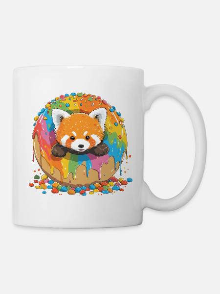 Regenbogen Donutfuchs - Tasse - Weiß