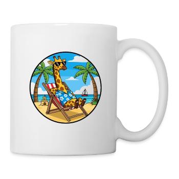 Coole Giraffe-Strandurlaub im Sommer - Tasse - Weiß - Rechts