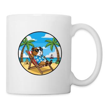Coole Meerschweinchen-Strandurlaubs-Sommervibes - Tasse - Weiß - Rechts
