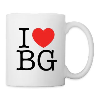 Motif de fond de fond Bulgaria Love - I Love (noir) - Mug blanc - blanc - Droite