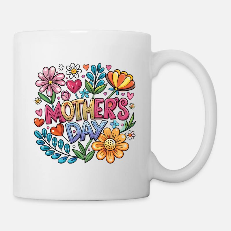 Muttertag Blumen Popart - Tasse - Weiß