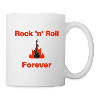 Rock 'n' Roll Forever – Burning Guitar, Rock Music - Mug - white - Right