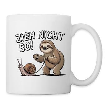 L’humour paresseux ne tire pas si cartoon - Mug blanc - blanc - Droite