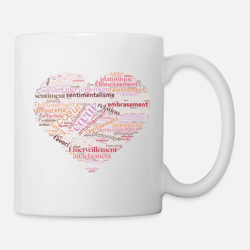Herz der Worte in Liebe - Tasse - Weiß