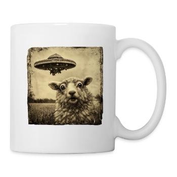 UFO visit to the pasture - Mug - white - Right