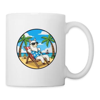 Coole Llama Beach Urlaubs-Sommer-Vibes - Tasse - Weiß - Rechts