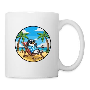 Coole Penguin Beach Urlaubs-Sommervibes - Tasse - Weiß - Rechts